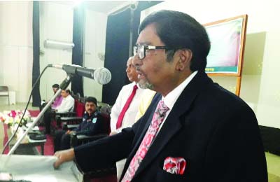 KISHOREGANJ: Election Commissioner Md Mahabub Talukder addressing a view exchange meeting with Hossainpur Upazila Chairman candidates and officials at Hossainpur Upazila Auditorium on Tuesday. Among others, Md Azimuddin Biswas, DC, Md Akhter Jamil, ADC (