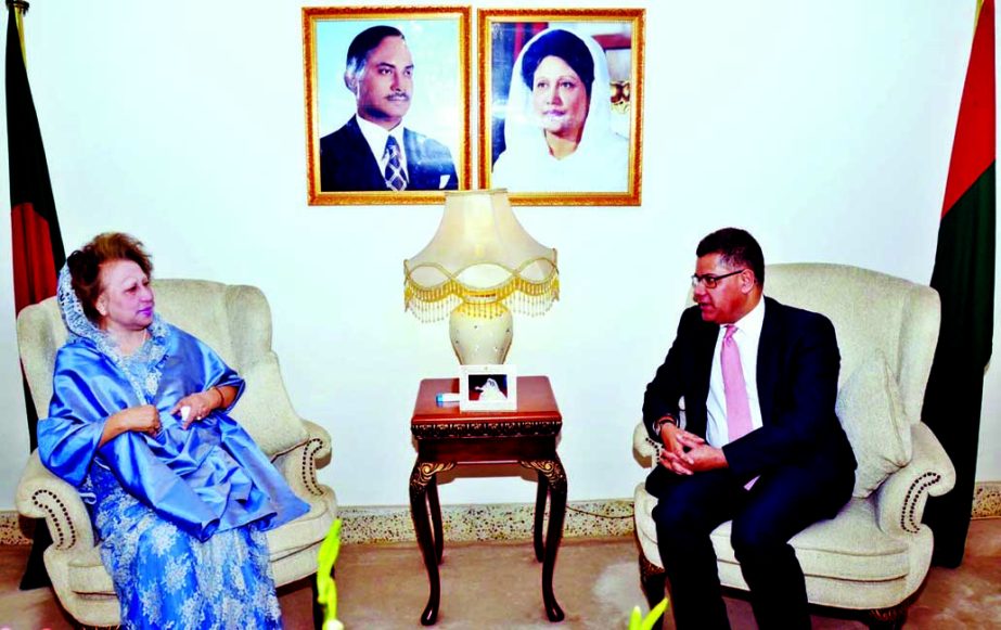 British Minister Alok Sharma called on BNP Chairperson Begum Khaleda Zia at the latter's Gulshan office in the city on Saturday.