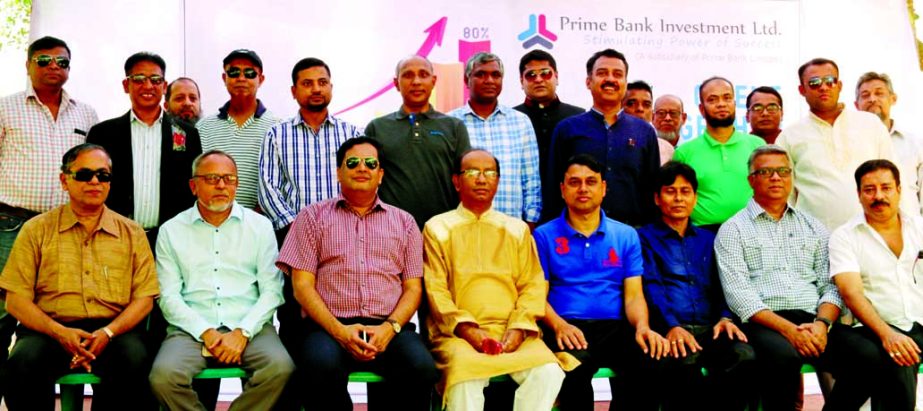Md Tabarak Hossain Bhuiyan, Managing Director and CEO of Prime Bank Investment Limited poses with the participants of 'Client Get Together' program at Savar Military Farm recently. Clients and high officials of PBIL were also present on the occasion.