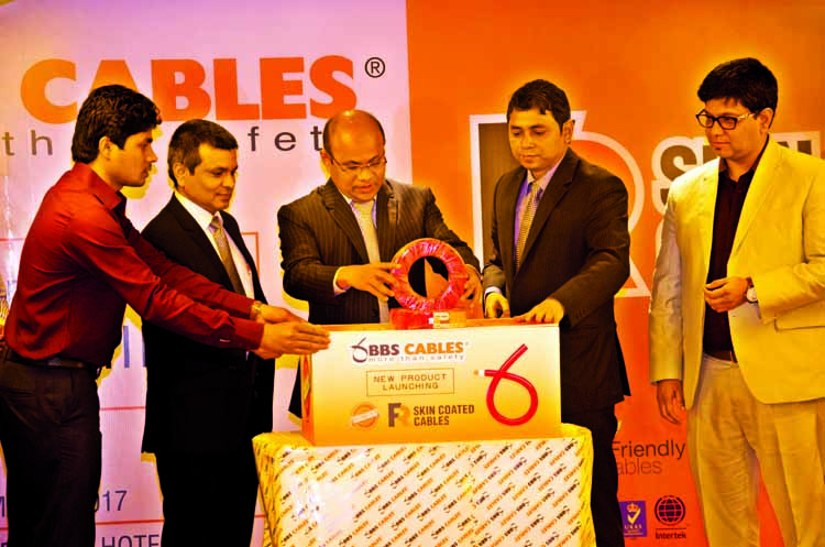 BBS Cables Ltd launched its new venture 'FR skin coated cables' at Six Seasons Hotel at Gulshan-2 in the city recently. MD of BBS Cables Ltd Engr. Abu Noman Howlader, Director Engr Badrul Hassan, Director Engr. Hasan Morshed Chowdhury, Director Eng