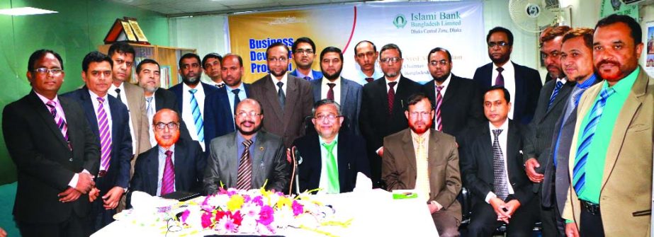 Professor Syed Ahsanul Alam, Vice Chairman of Islami Bank Bangladesh Ltd, poses with the participants of 'Business Development Conference of Dhaka Central Zone' at its Zonal Office in the city recently. Md Mosharraf Hossain, Executive Vice President and