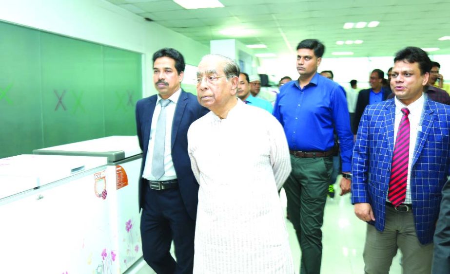 Prime Minister's political adviser HT Imam visiting Walton Industrial Complex at Chandra in Gazipur on Thursday. SM Ashraful Alam, Managing Director of Walton Hi-Tech Industries Ltd, SM Zahid Hasan, Md Sirajul Islam, Executive Directors, Uday Hakim, Colo