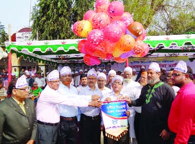 CHAPAINAWABGANJ: Md Abdul Wadud MP inaugurating anti -corruption rally followed discussion meeting and oath taking ceremony at Harimohon Government High School premises organised by Chapainawabganj district unit of Durnity Protirodh Committee yesterday