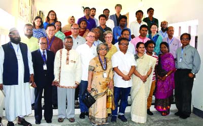 KHULNA UNIVERSITY: Norwaygian Ambassador to Bangladesh Ms Sidsel Blekken in a photo session with the participants of an international conference at Khulna University yesterday.