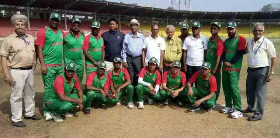 Bangladesh Deaf Cricket Association (BDCA) team with the officials of BDCA and the hosts of India pose for a photo session at Hyderabad in India on Tuesday.