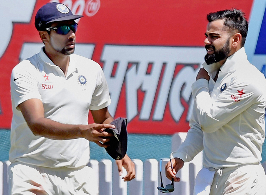 Virat Kohli landed awkwardly on his shoulder and was off the field for most of the day on the 1st day of 3rd Test against Australia at Ranchi on Thursday.