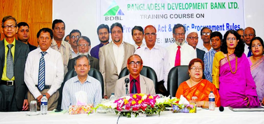 Manjur Ahmed, Managing Director of Bangladesh Development Bank Ltd inaugurated a training course on "Public Procurement Act and Public Procurement Rules" at the banks head office on Saturday. All general managers of the bank and other concerned official