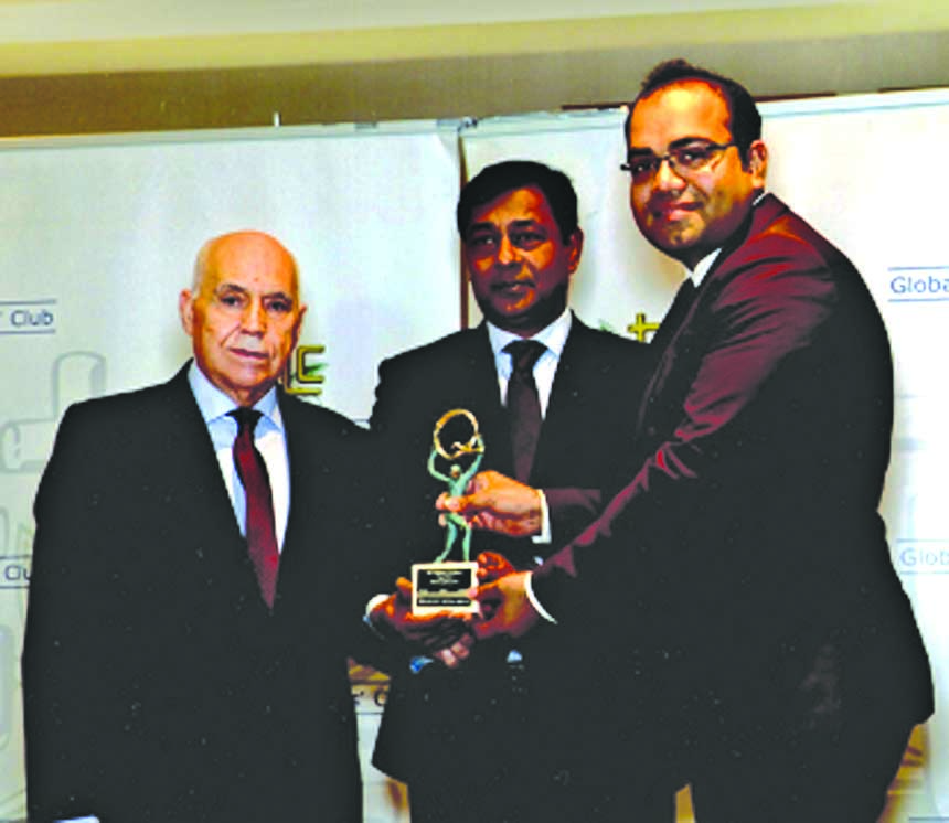 Paramount Textile awarded the International Trophy for Quality from Global Trade Leaders' Club. AHM Habibur Rahman, Director of the Company receiving the award from Ricardo Roso Lopez, Secretary General and CEO of Global Trade Leaders' Club on behalf of