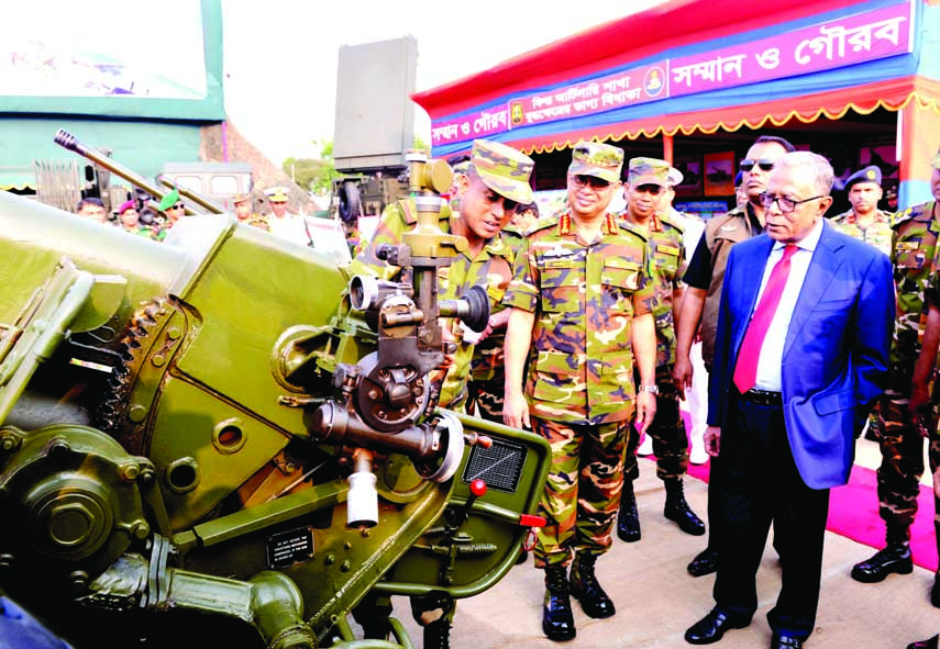 President Abdul Hamid visited the Armed Forces Warfare Display at the National Parade Square in the city on Saturday marking the Independence and National Day. Press Wing, Bangabhaban photo