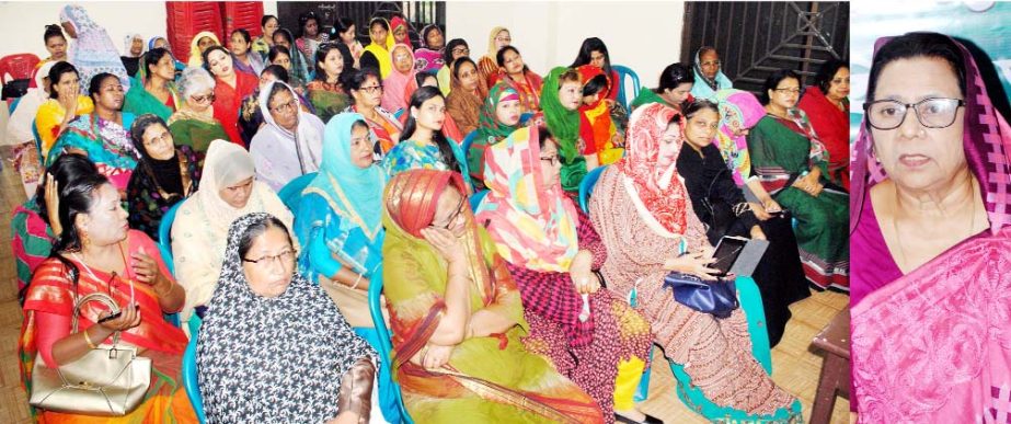 Mrs Hasina Mohiuddin, President, Chittagong City Mahila Awami League speaking at a discussion meeting to mark the Independence and the National Day on Sunday.