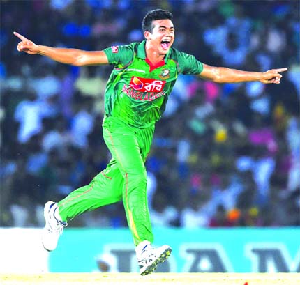 Taskin Ahmed became the fifth Bangladeshi player to take a hat-trick in ODIs during the 2nd ODI between Bangladesh and Sri Lanka at Dambulla International Stadium on Tuesday.