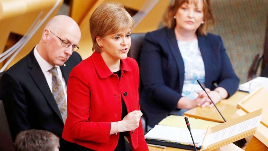 First Minister Nicola Sturgeon addressing the Scottish parliament on Tuesday.
