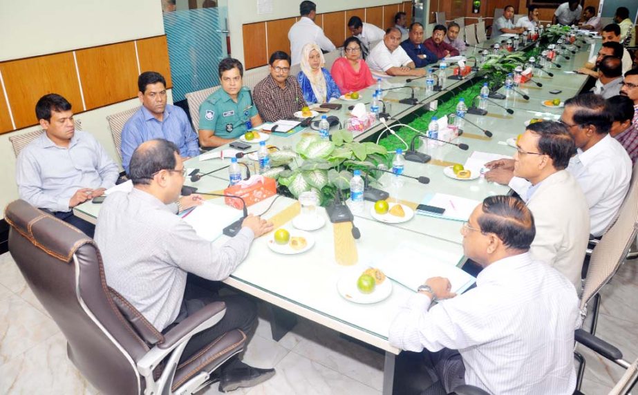 CCC Mayor A J M Nasir Uddin speaking at the 7th meeting of City Development Coordination Committee at Nagar Bhaban Conference Room as Chief Guest on Wednesday.