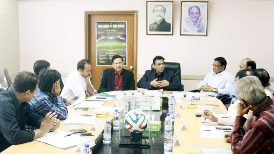 President of Bangladesh Football Federation (BFF) Kazi Salahuddin presiding over the meeting of the Executive Committee of BFF at the BFF House on Thursday.