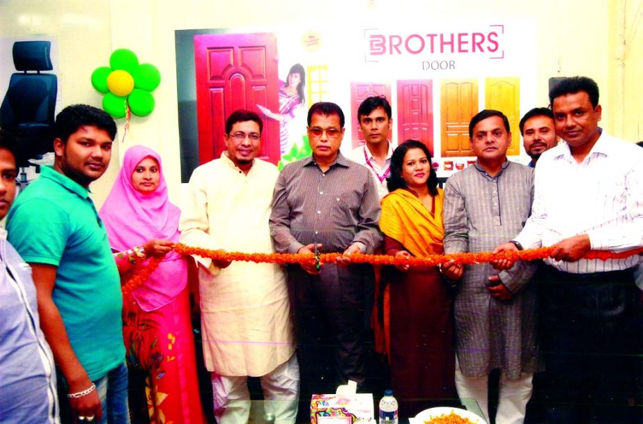 Habibur Rahman Sarkar, Chairman of Brothers Furniture Ltd, inaugurating a showroom at Alia Madrasa Road in Laxmipur Sadar on Thursday. Senior officials of the company were present.