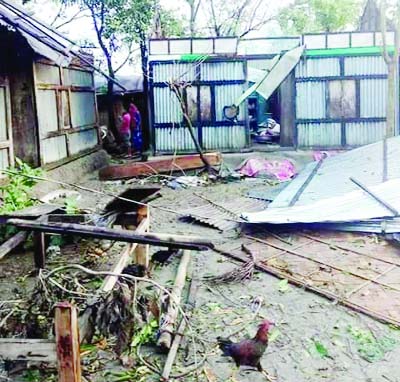 BANCHHARAMPUR(Brahmanbaria): Some 88 houses were shattered by nor'wester' at Aganagar village on Friday.