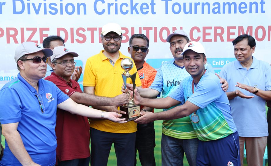 The prize-giving ceremony of Prime Bank Inter-Division Cricket Tournament was held at the play ground of Dhaka Residential Model School & College on Friday last. Deputy Managing Directors of Prime Bank Limited Habibur Rahman, Md Touhidul Alam Khan, Syed F