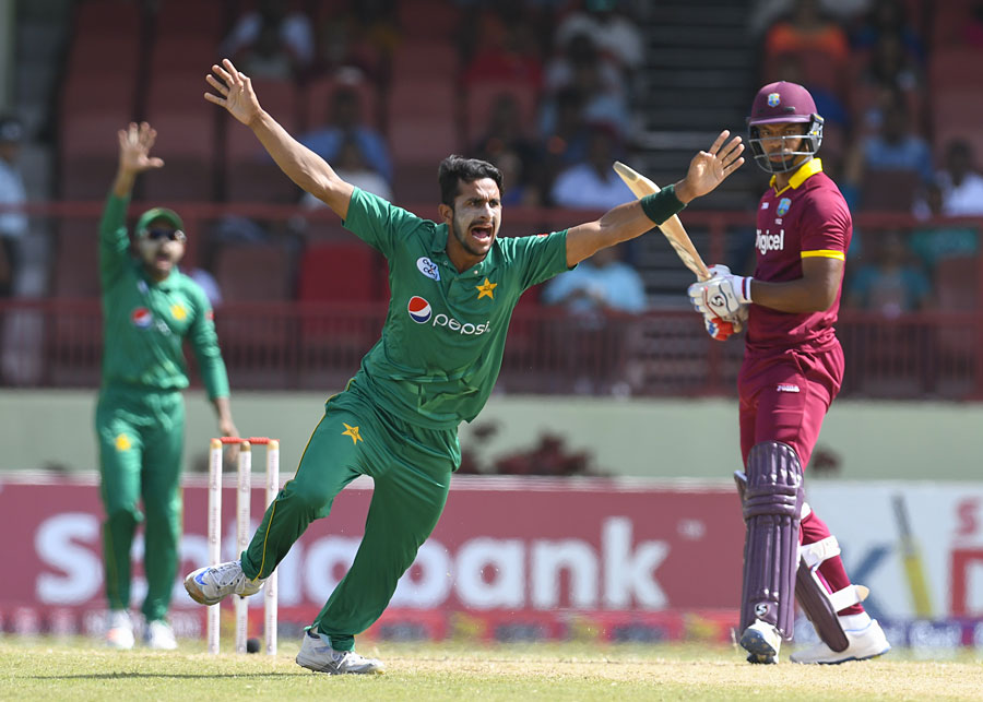 Hasan Ali was sure had had trapped Kieran Powell lbw and the DRS proved him right during the 2nd ODI between West Indies and Pakistan at Providence on Sunday. Pakistan won the match by 74 runs.