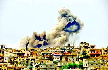 Syria drops barrel bombs despite US warning. Internet photo