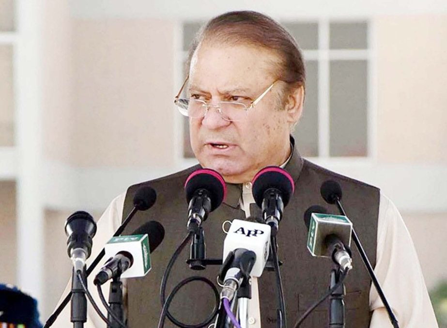 Pakistan Prime Minister Nawaz Sharif speaking at the Graduation Ceremony held at PAF Academy Asghar Khan in Risalpur on Tuesday.