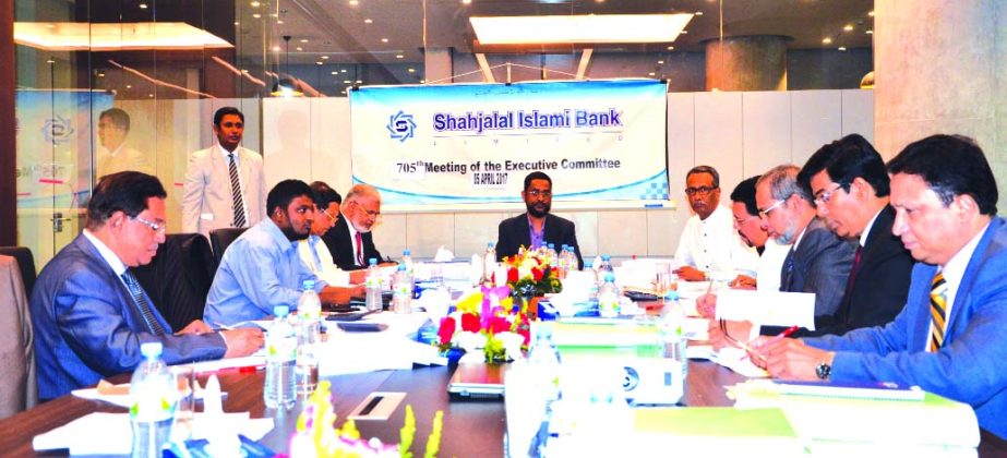 Md. Sanaullah Shahid, EC Chairman of Shahjalal Islami Bank Limited presided over its 705th meeting at the bank head office recently. Fakir Akhtaruzzaman, Vice-Chairman of the committee, Akkas Uddin Mollah, Anwar Hossain Khan, Khandaker Sakib Ahmed, Direct