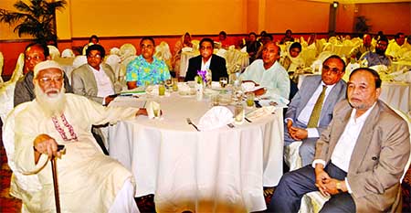 Barrister Mainul Hosein addressing a sharing session on Experiences and Success Stories of the Centre for Zakat Management (CZM) at a city hotel on Saturday. Niaz Rahim, Chairman, and Dr Muhammad Ayub Miah, CEO of CZM, present Zakat Management stories.