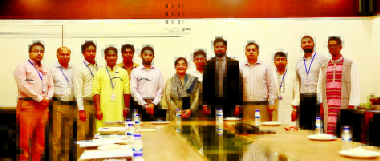 Chairperson of Effective English Development Programme (EEDP) Reshma Mohsen and Director of Paragon Group Mehran Rahman, among others, at a training programme on 'Professional Office Etiquette' at Paragon House in the city's Mohakhali on Saturday.