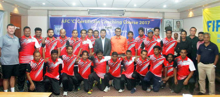 Photo session of Closing Ceremony of AFC Certificate Coaching Course 2017 at BFF House on Sunday.