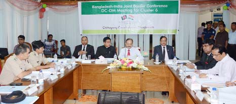 Md Ruhul Ameen, Divisional Commissioner speaking at Bangladesh -India Joint Border Conference at Chittagong Circuit Houses as Chief Guest recently.