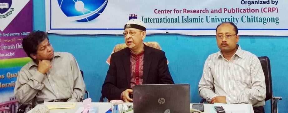 Prof Dr Masudul Alam Choudhury of Department of Shari'ah and Economics, Academy of Islamic Studies, University of Malaysia reading out the keynote paper at the Conference at International Islamic University Chittagong( IIUC) recently.