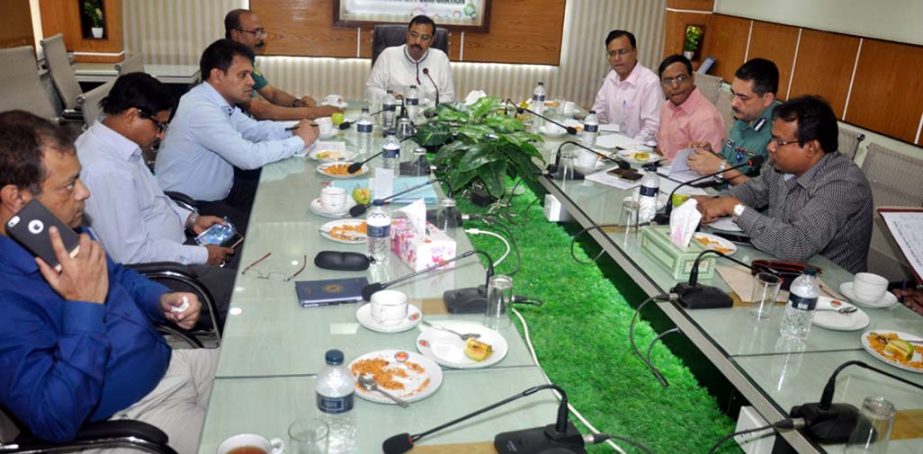 CCC Mayor A J M Nasir Uddin addressing a meeting of high-powered Traffic Management Committee at the Conference Room of Nagar Bhaban as Chief Guest on Wednesday.
