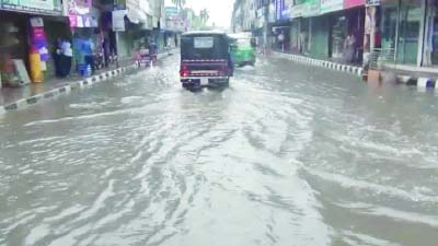 BARISAL: Low-lying areas of Barisal city went under water due to heavy rainfall for a few days. This snap was taken on Saturday.