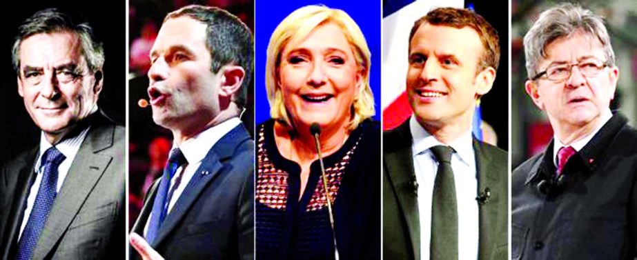 The best-known candidates (L-R): FranÃ§ois Fillon, BenoÃ®t Hamon, Marine Le Pen, Emmanuel Macron and Jean-Luc MÃ©lenchon.
