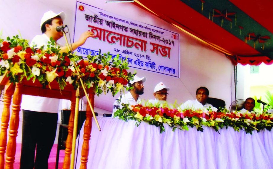 GOPALGANJ: Md Daliluddin, District and Session Judge , Gopalganj speaking as Chief Guest on the occasion of National Legal Service Day at Gopalganj Judge Court recently.