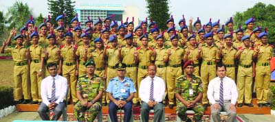 COMILLA: Students of Comilla Cadet College posed with their teachers for a photo session who achieved GPA -5 in the SSC Examination yesterday.