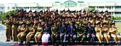 JOYPURHAT : Brilliant students of Joypurhat Girls' Cadet College who achieved GPA- 5 in the SSC examination enjoying their success yesterday.