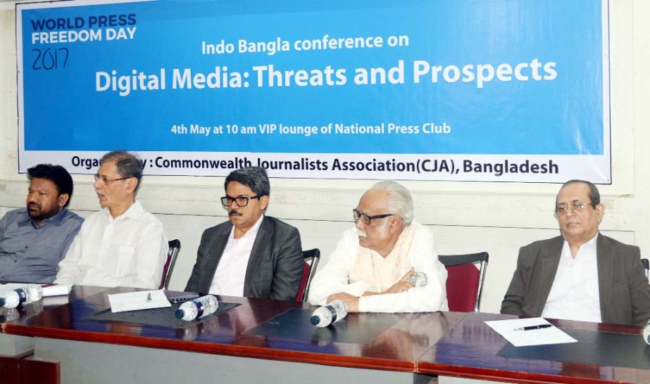 State Minister for Foreign Affairs Shahriar Alam, among others, at a conference on 'Digital Media: Threats and Prospects' organised by Commonwealth Journalists Association at the Jatiya Press Club on Thursday.