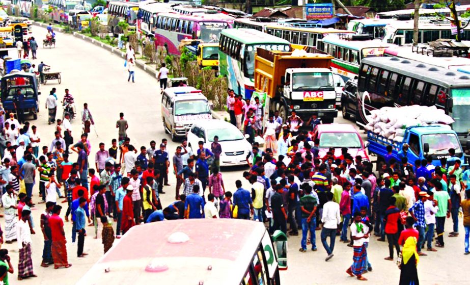 Students blocked Sunday the Dhaka-Mymensingh highway on Trishal point in Mymensingh in protest against the glitch in the Technical Education Board that dropped 465 students from the SSC result sheets.