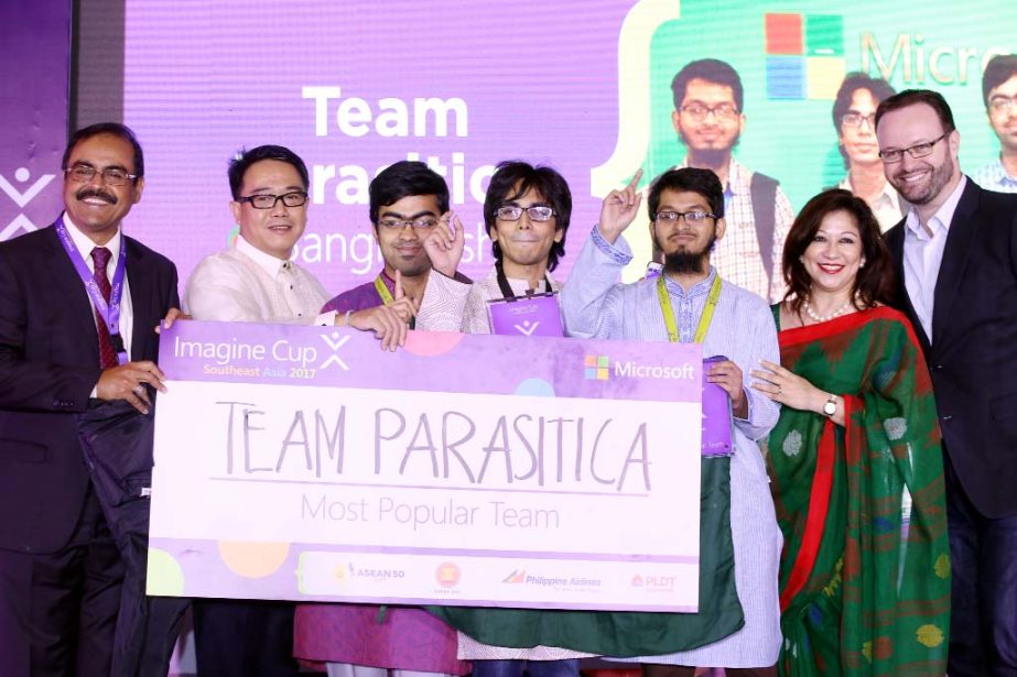 Team Parasitica from Bangladesh rejoicing their victory at Microsoft Imagine Cup South East Asia Regional Finals held recently in USA.