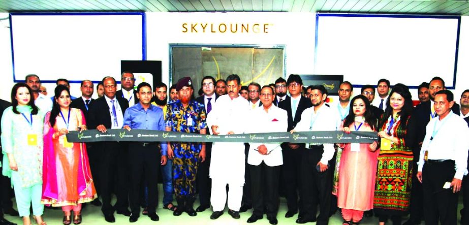 Md. Showkat Ali Chowdhury, Director, Eastern Bank ltd formally inaugurates the EBL SKYLOUNGE at Chittagong's Shah Amanat International Airport recetly. Bank's Directors, Meah Mohammed Abdur Rahim, Ormaan Rafay Nizam, Mufakkharul Islam Khasru, Managing D