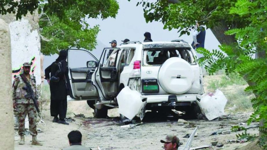 The explosion appeared to target the convoy of a senator, Abdul Ghafoor Haideri.