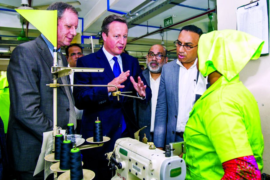 Ex-British Prime Minister David Cameron, arrived Urmi Garments Limited for a courtesy visit at Tejgaon link road in the city recently. Ashfaque Ahmed, Chairmen and Asif Ashraf, Managing Director of the company were also present.