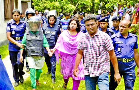 Suspected female militant Sumaiya who surrendered to police during operation 'Sun Devil' in Rajshahi's Godagari area is being taken on 10-day remand for interrogation on Sunday.