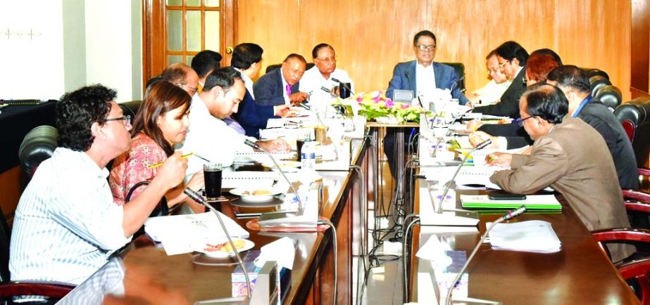 Syed M. Altaf Hussain, Chairman of Pragati Insurance Company Ltd, presiding over its 254th Board of Directors' meeting at the company's head office on Sunday.