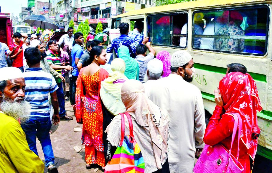 Commuters, especially the office-goers and students of the Old Dhaka, are now facing perennial problem due to lack of vehicles as all sorts of public transports except minibus have stopped plying from Shaheed Faruk Road to Sadarghat for the last couple of