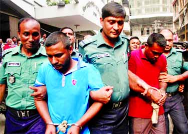 Billal and Rahmat Ali, driver and gunman of Shafat Ahmed, Banani rape case prime accused were produced before Chief Metropolitan Magistrate's court on Tuesday.