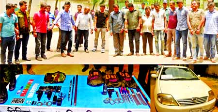 Police in separate drives arrested 16 people impersonating Detective Branch men from the city's Rampura and Ramna thana areas early Saturday and Friday evening. Two microbuses, arms, pistol walkie-talkie, DB's jacket were seized from their possessions.