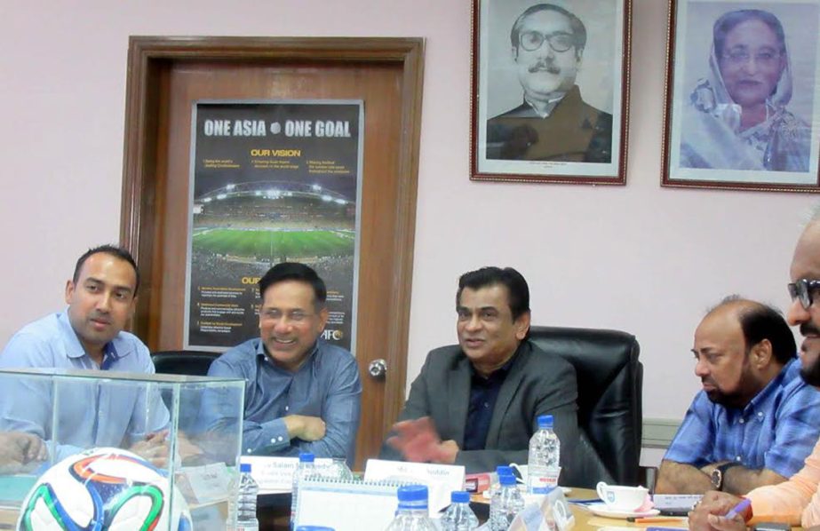 President of Bangladesh Football Federation (BFF) Kazi Salahuddin presiding over the meeting of the Executive Committee of BFF at the BFF house on Tuesday.