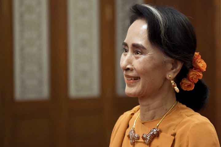 Myanmar State Counsellor Aung San Suu Kyi meets with Chinese Premier Li Keqiang (not seen) at the Great Hall of the People in Beijing. AP file photo