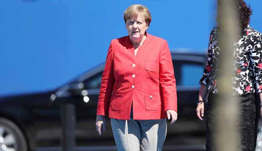 German Chancellor Angela Merkel seen here on Thursday arriving for NATO meetings.